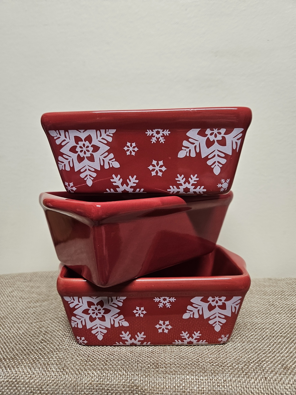 Red Ceramic Mini‎ Loaf Pans - Set